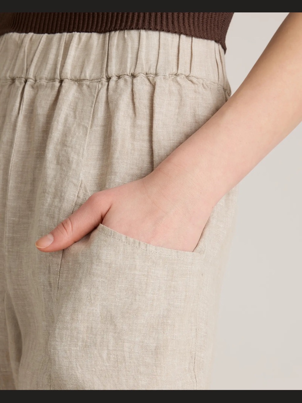 Quince Women's Elastic-Waist Chinos - light cargo color - Picture 6 of 9